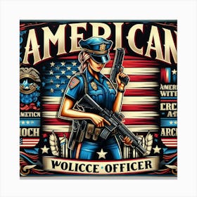 American Police Officer 3 Canvas Print