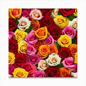 Colorful Roses Background 48 Canvas Print