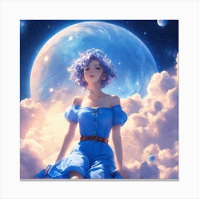 Girl With Blue Hair Canvas Print