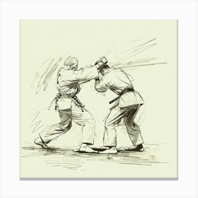 A Karate Sparring Hand Drawn Sketch Illustration 1718704193 2 Canvas Print