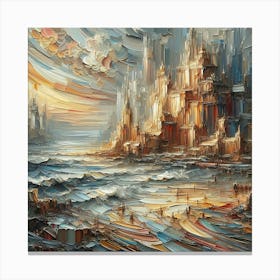 City At Sunset Canvas Print