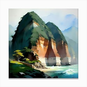 Cliffs By The Sea Canvas Print