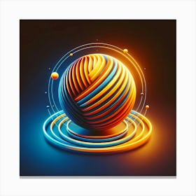 Abstract Neon Sphere In Space Canvas Print