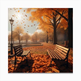 Let's Take A Seat In The Park Canvas Print