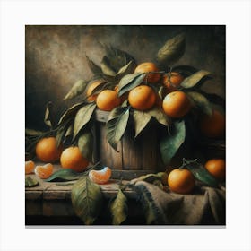 Oranges In A Basket Canvas Print