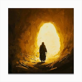 Depiction Of The Resurrection With Glowing Light Canvas Print