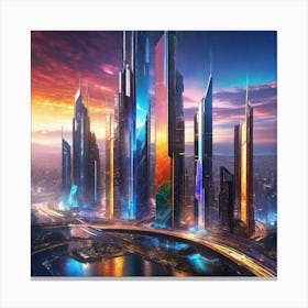 Futuristic Cityscape 108 Canvas Print