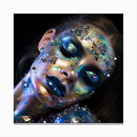 Girl With Glitter Makeup 1 Canvas Print