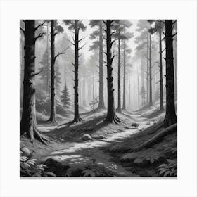 Black And White Forest Canvas Print