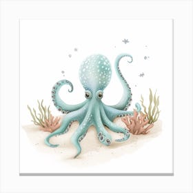 Watercolour Storybook Style Octopus 1 Canvas Print