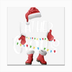 Father Claus Funny Christmas Lights Santa Hat Costume Canvas Print