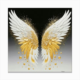 Abstract gold wings Canvas Print