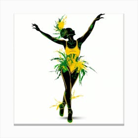Dancer In Yellow And Green Canvas Print