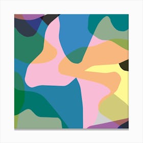 Abstract Camouflage Colors Square Canvas Print