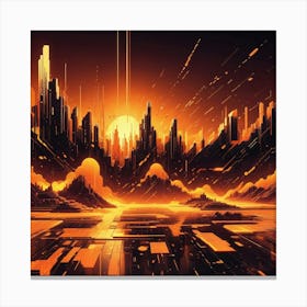 Sci-Fi Cityscape Canvas Print