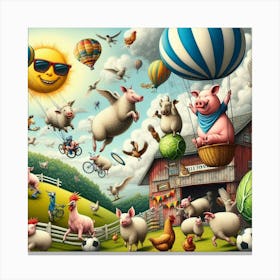 Pigs In The Sky Canvas Print