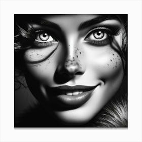 Black And White Portrait Of A Woman 36 Canvas Print