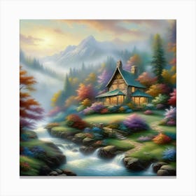 House By The Stream 4 Canvas Print
