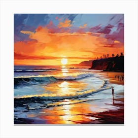 Sunset On The Beach Canvas Print