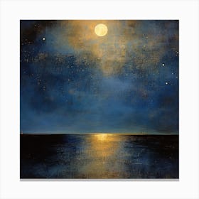 Moonlight Over The Ocean 4 Canvas Print