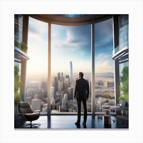 Futuristic Cityscape 214 Canvas Print