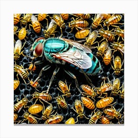Flies Insects Pest Wings Buzzing Annoying Swarming Houseflies Mosquitoes Fruitflies Maggot (4) Canvas Print