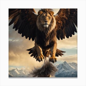 Lion In Flight Canvas Print