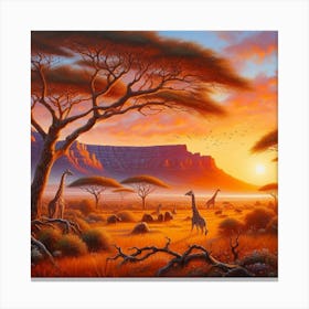 Sunset In The Savannah 1 Canvas Print