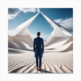 Man Standing In The Desert 28 Canvas Print