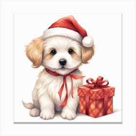Christmas Puppy 3 Canvas Print