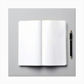 Mock Up Blank Pages Open Book Spread Unmarked Writable Notebook Journal White Clean Min (6) Canvas Print