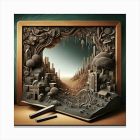 3d Book Art Canvas Print