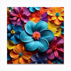 Paper Flowers Background Canvas Print