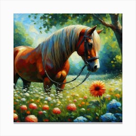 Horse In The Meadow 13 Canvas Print