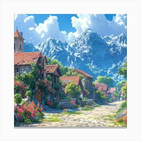 Village In The Mountains 5 Canvas Print