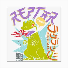 Rugrats Fire Breathing Reptar Rawr Retro Canvas Print