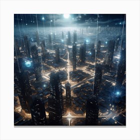 Futuristic Cityscape Canvas Print