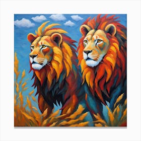 Two Lions Canvas Print