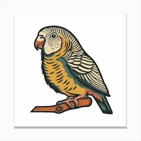 Parrot On A Branch Canvas Print