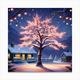 Playful Christmas Tree Canvas Print