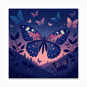 Butterfly Night Sky Canvas Print