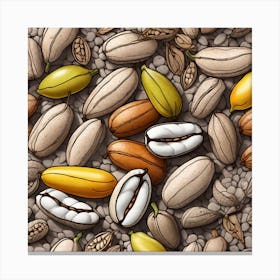Seamless Pattern Of Pistachios Canvas Print