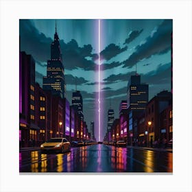 City Rain Reflections of a Modern World Canvas Print