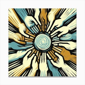 Circle Of Hands Canvas Print