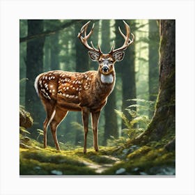 Deer In The Forest Ultra Hd Realistic Vivid Colors Highly Detailed Uhd Drawing Pen And Ink Pe (76) Canvas Print