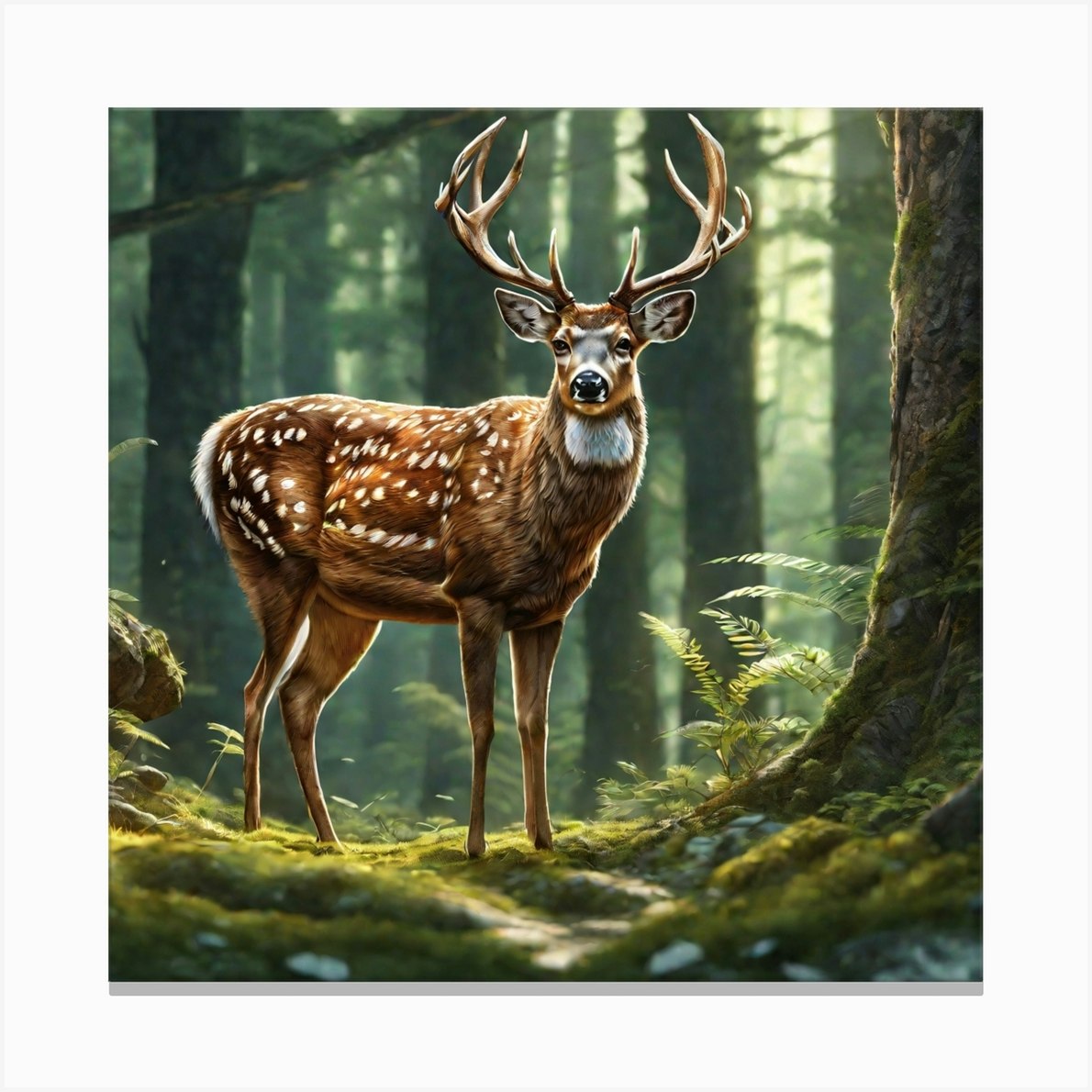 Vivid Forest Tree Art Painting Posters And Prints On Canvas (Without Frame)