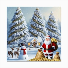 Santa Claus In The Snow 3 Canvas Print