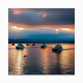 Sunset On The Water 3 Canvas Print