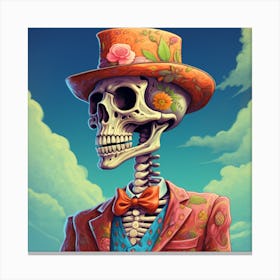 Day Of The Dead Skeleton Canvas Print