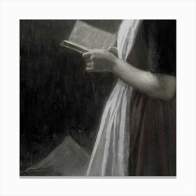 Girl Reading A Book Canvas Print